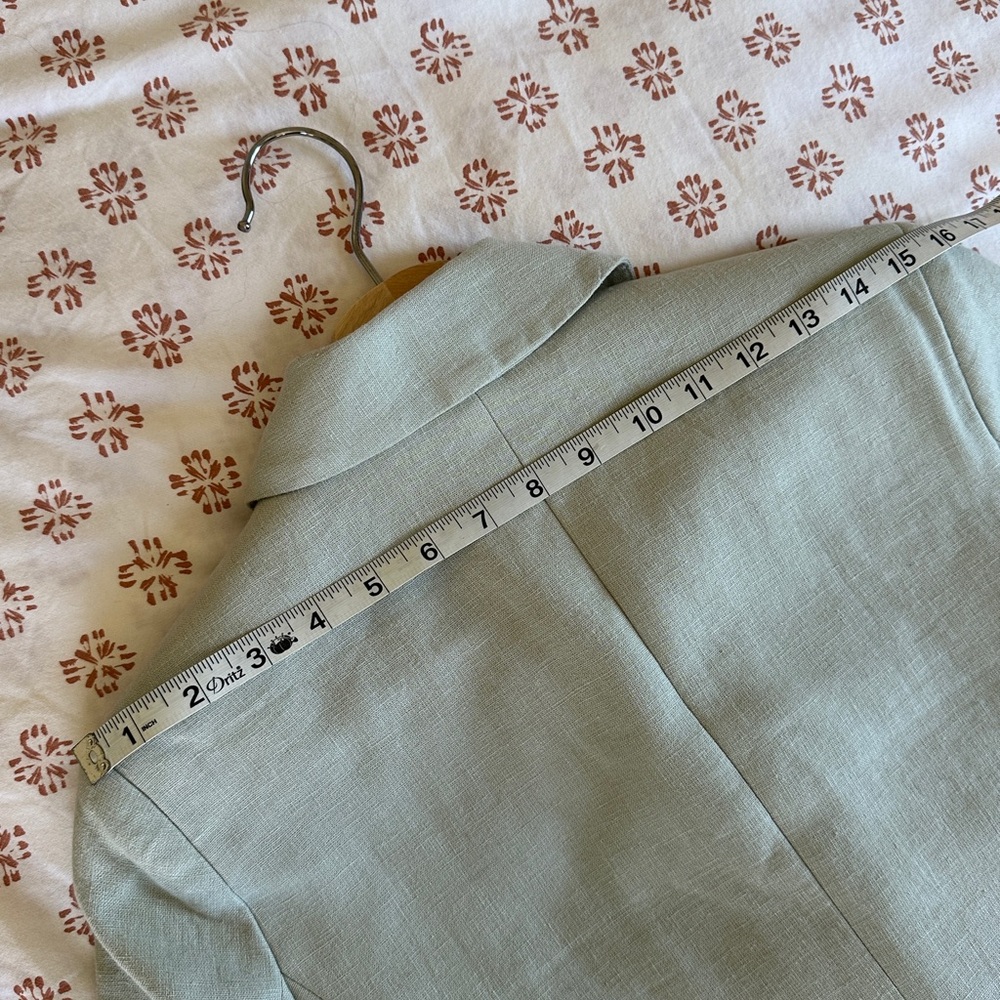 NWT Abercrombie & Fitch Linen Cotton Blend Blazer - Light Sage Green size XS - Picture 15 of 15